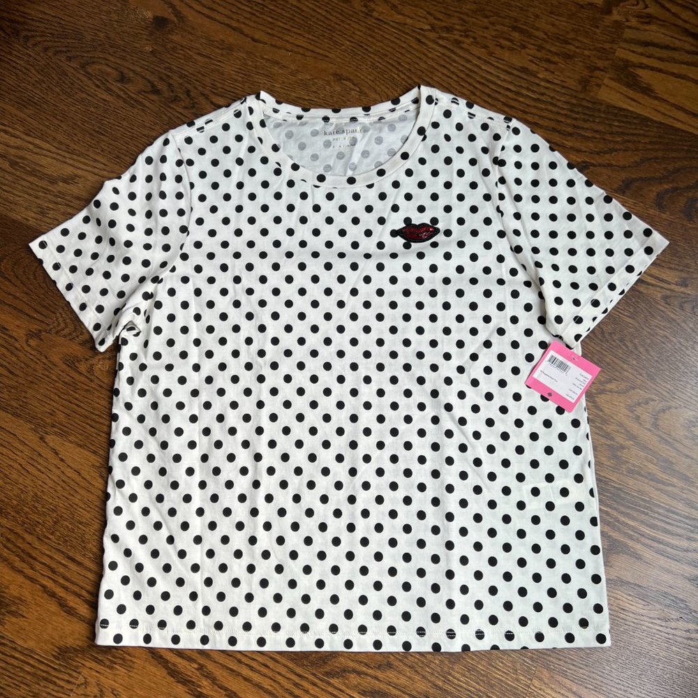 NWT Kate Spade Size S Black and White T-Shirt